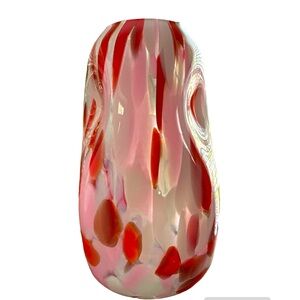 Anna Von Lipa Blown Glass Mandarin Confetti Squeeze Vase